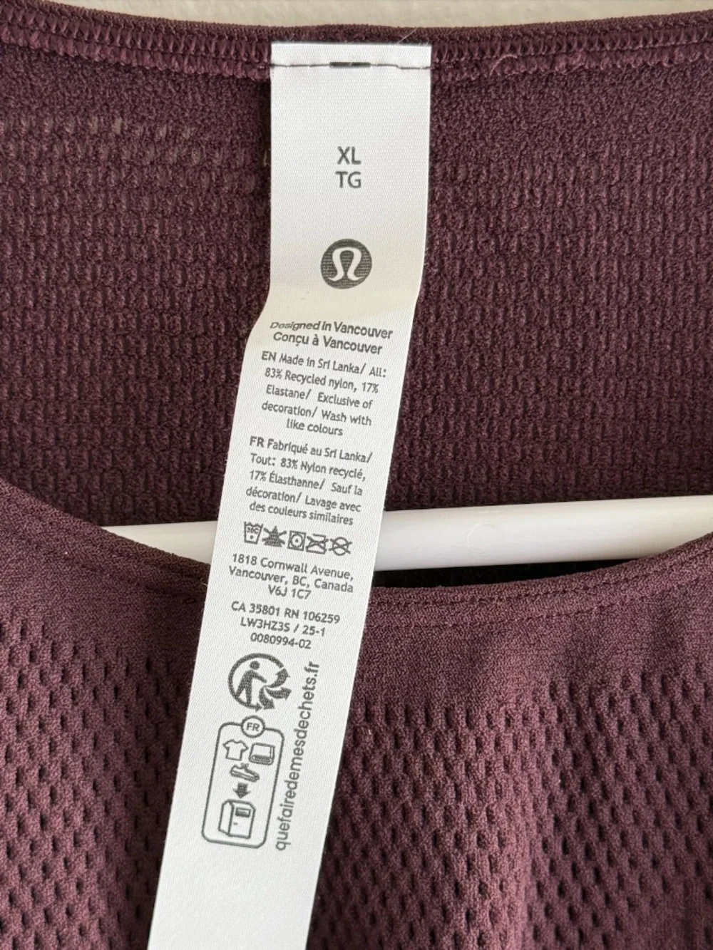 LULULEMON REVEALKNIT FLORAL LONG SLEEVE GOODNIGHT PLUM SIZE XL
